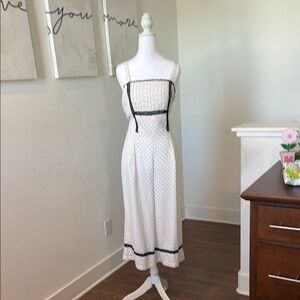 Nordstrom White Dress with Black Trim